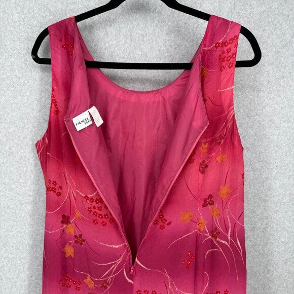 Halmode Plus Womens VTG Floral Maxi Dress Size 22W Pink Crinkle Wide Strap EUC - Picture 5 of 13